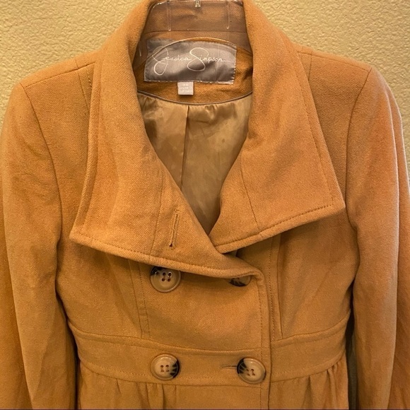 JESSICA SIMPSON Mustard 50% Wool Jacket Size Xsmall - Picture 3 of 10